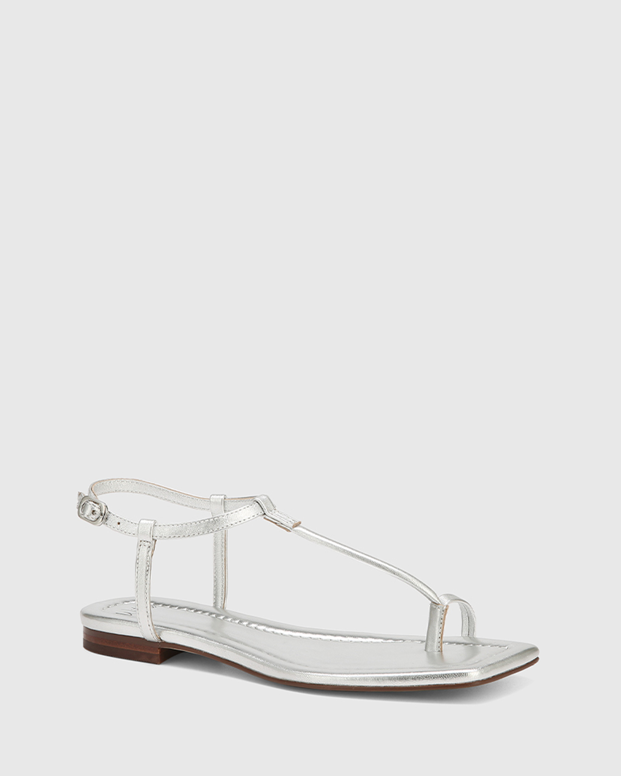 BELLA SILVER FLAT SANDAL – Shuco Shoes