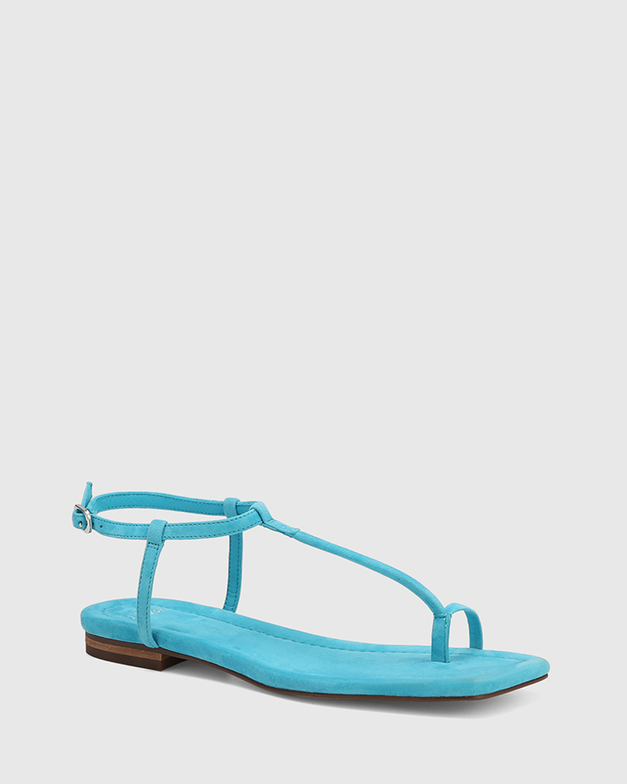 tow tone green blue sandals , flat soft slides ,handmade suede leather  sandals. made in greece woman sandals