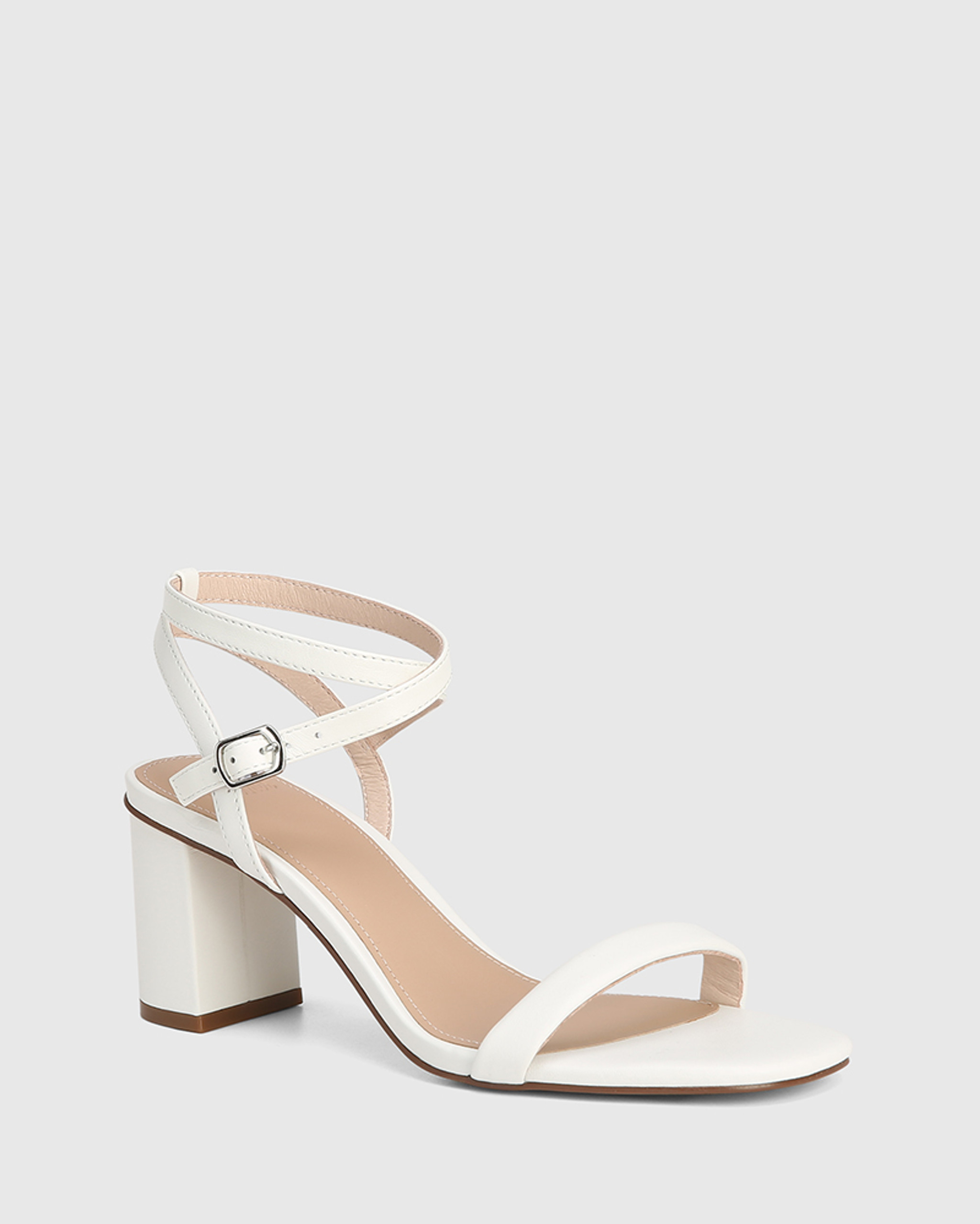 White high store heel strappy sandals