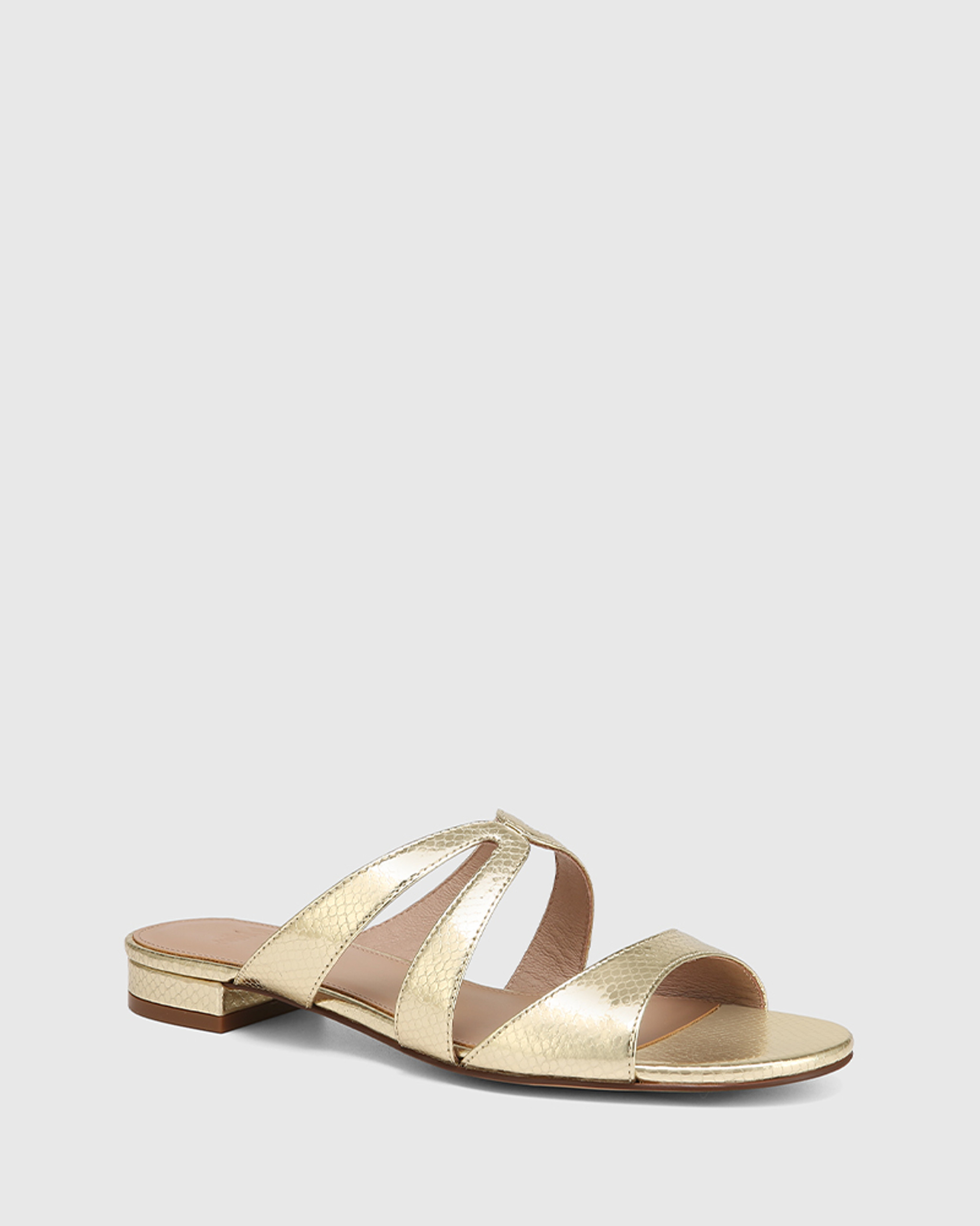 Blu Gold Metallic Flat Sandal