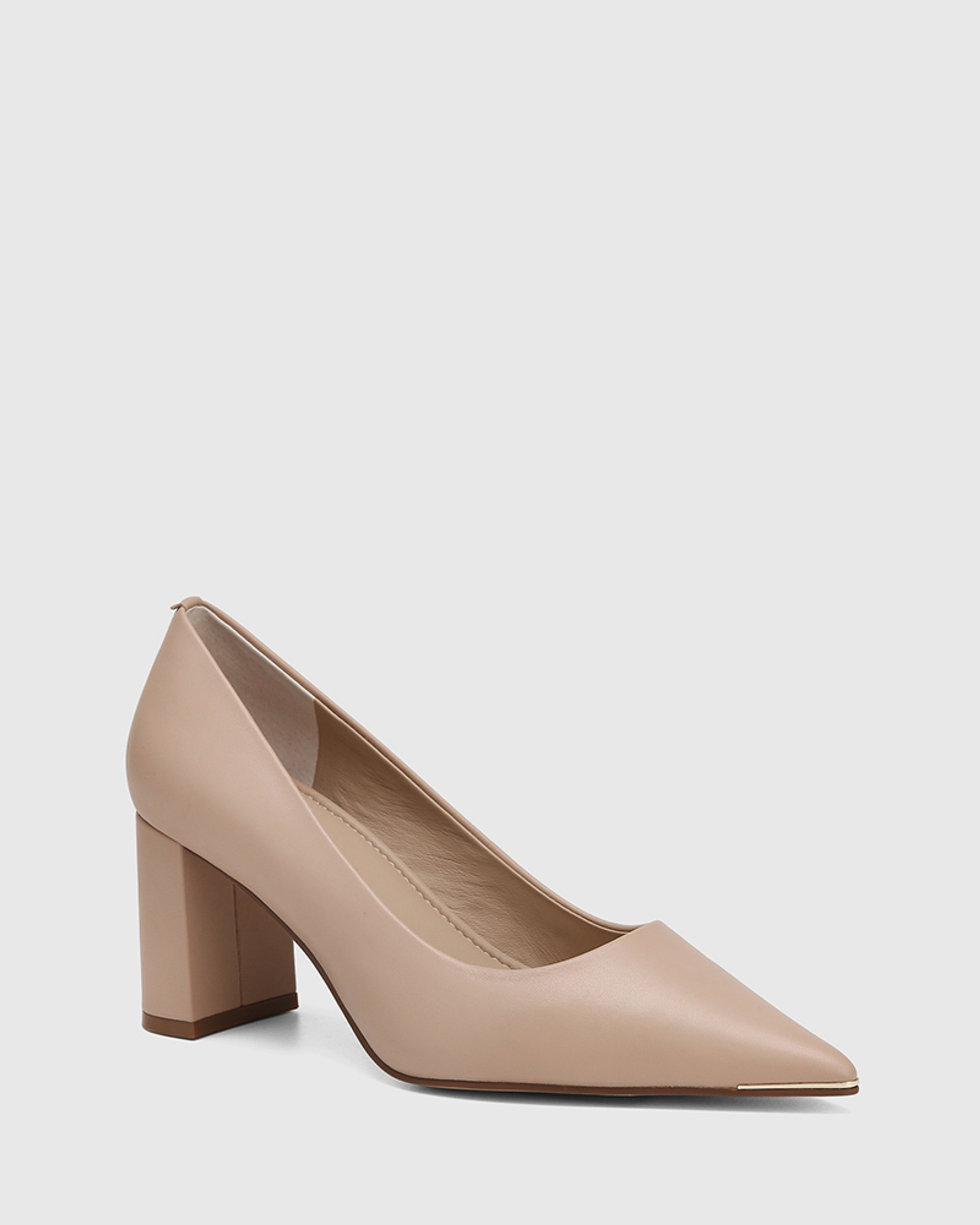 Grey block sales heel pump