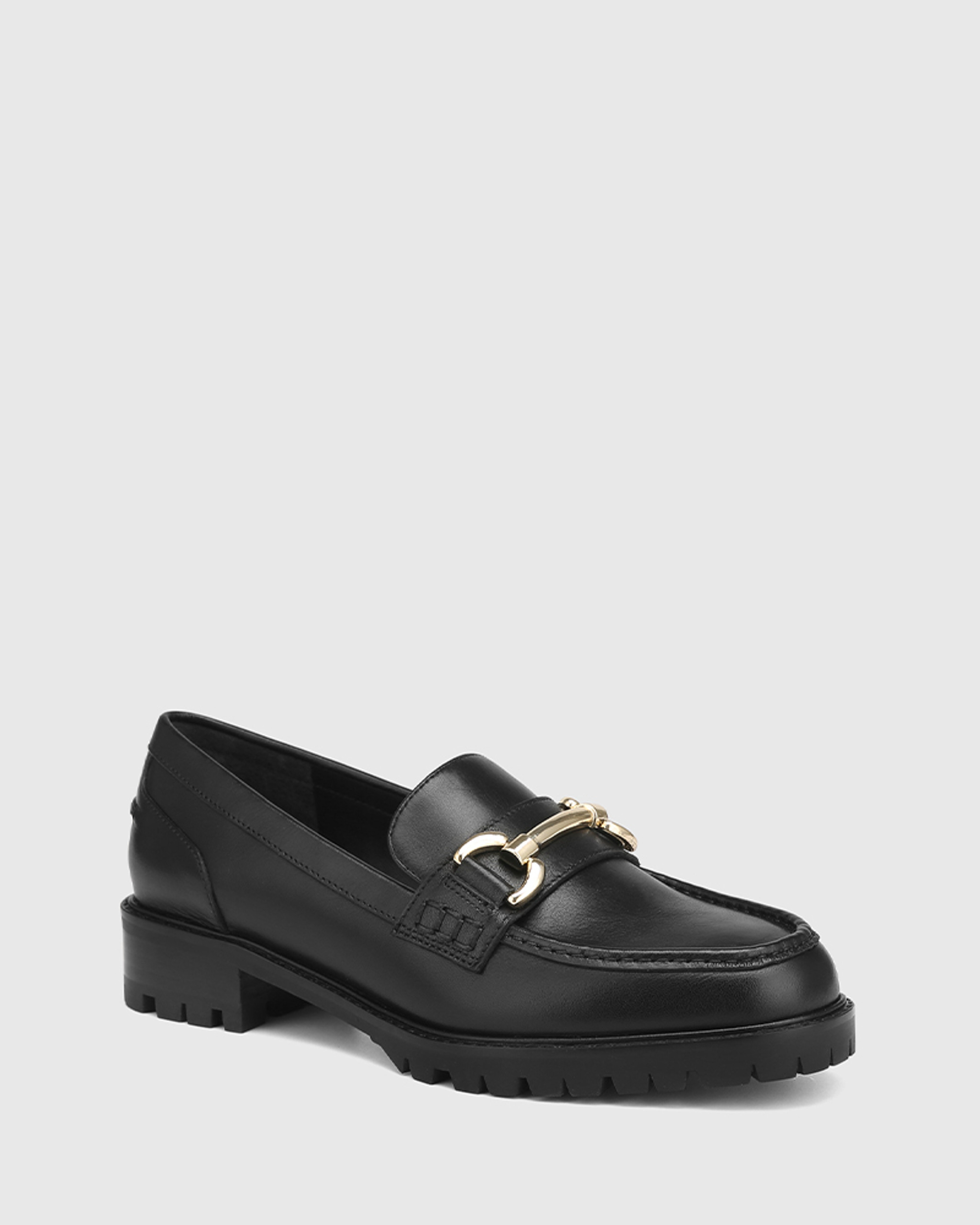 Rule London Exclusive Sienna heeled loafers in black PU - BLACK | ASOS