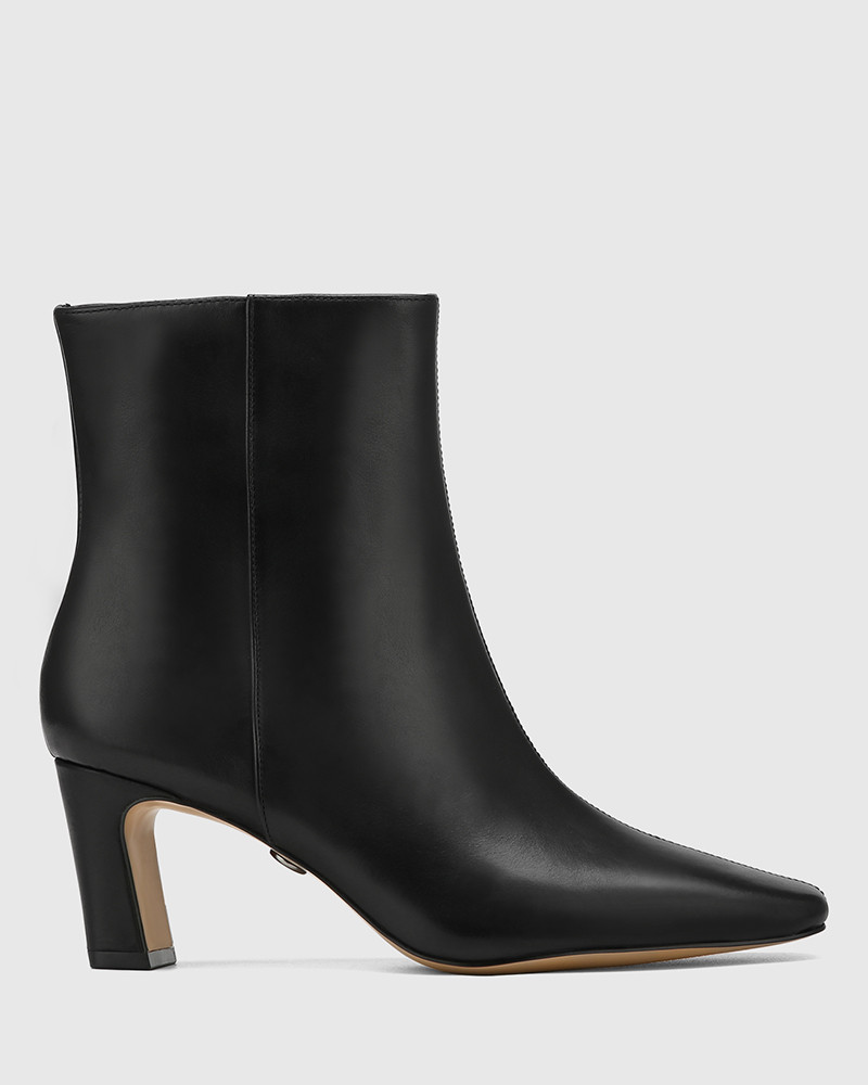 Ankle Boots Myer Ladies Shoes Sale Lyon Black Leather Block Heel