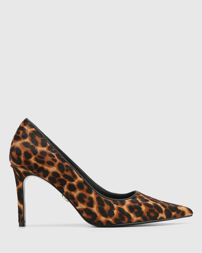 Stiletto Heels Leopard Open Toe Pumps Sky Cognac Leopard Print Leather  Stiletto Heel Pump