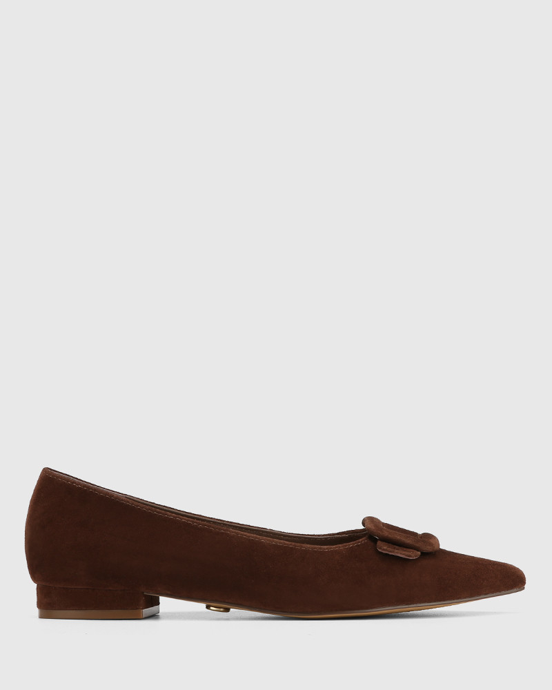 Madrid Rich Brown Suede Leather Flat