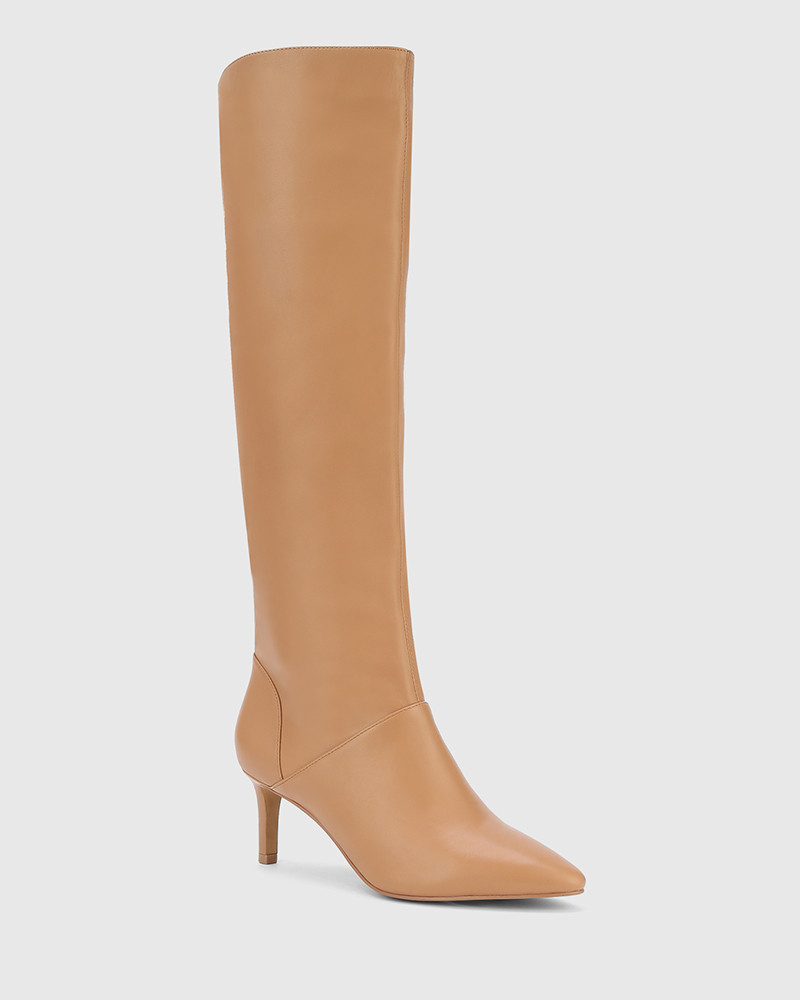 beige leather boots