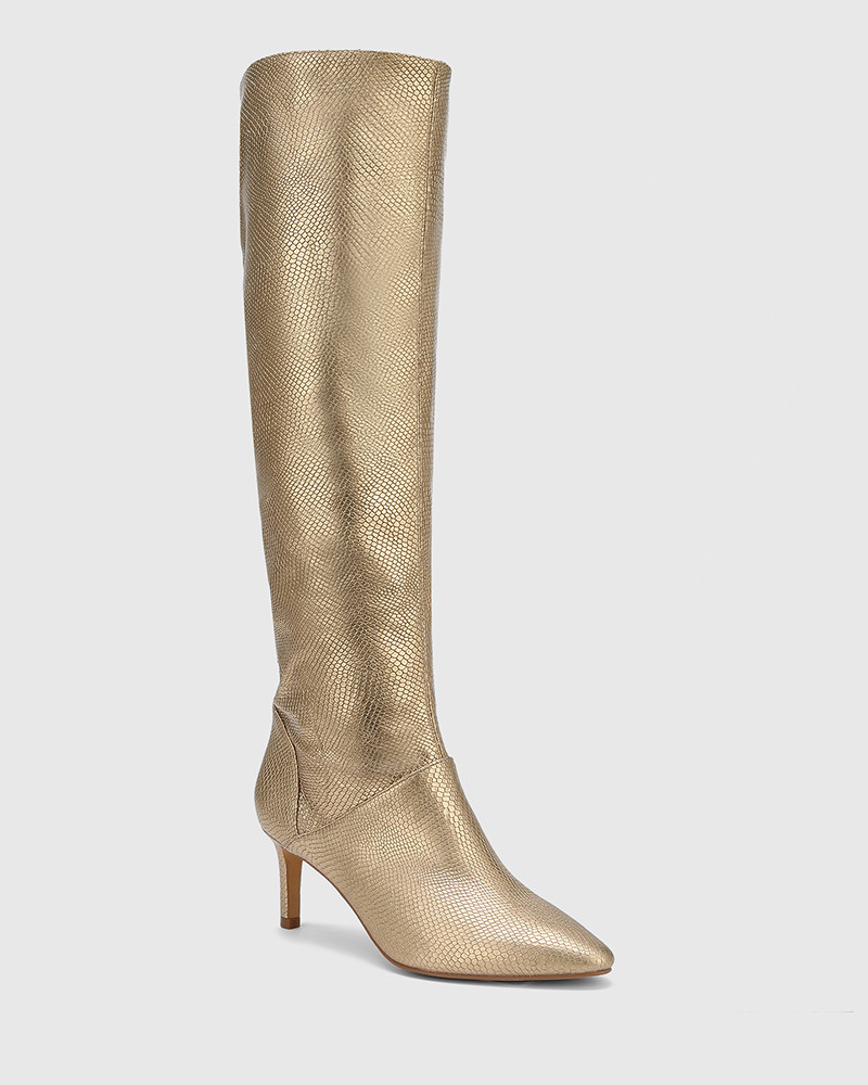 gold long boots