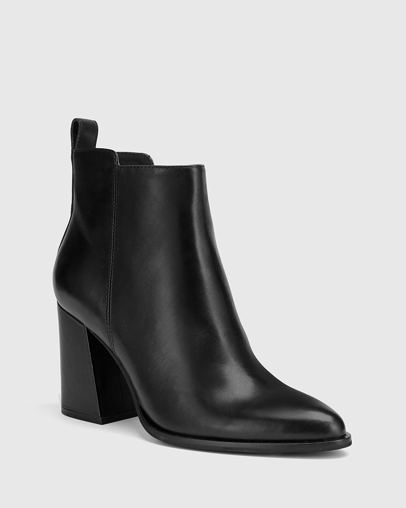 flared heel ankle boots