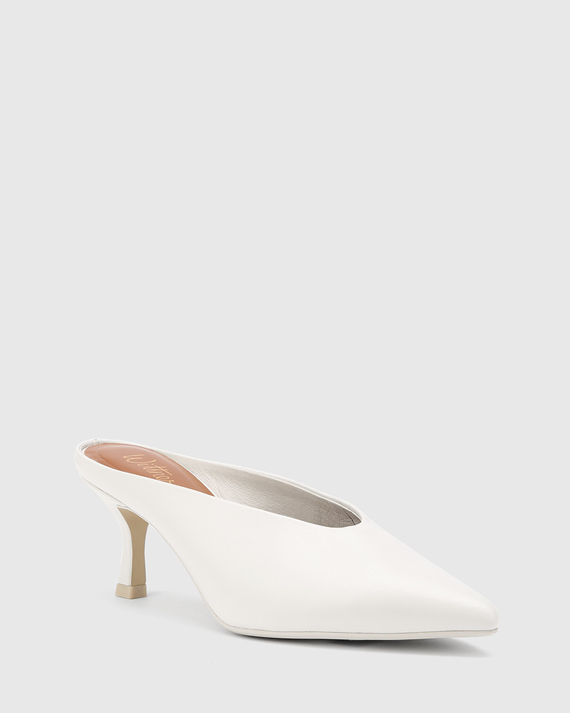 white mule pumps