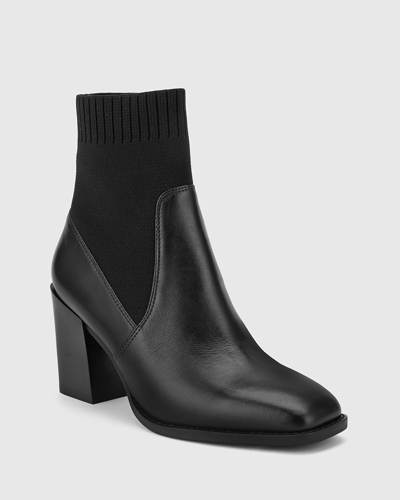 pull on leather ankle boots