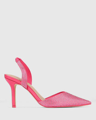 Quannah Hot Pink Recycled Satin Stiletto Heel