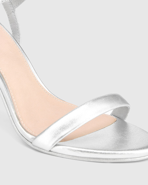 2 inch silver block heels