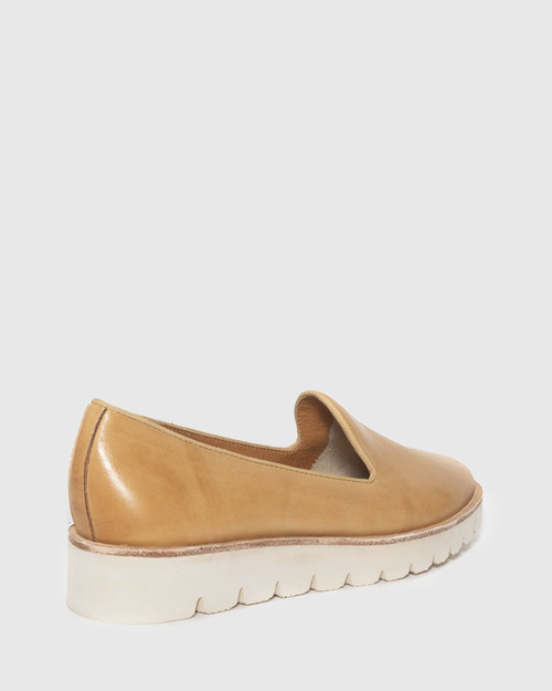 Becca Tan Leather Flatform Loafer. & Wittner & Wittner Shoes
