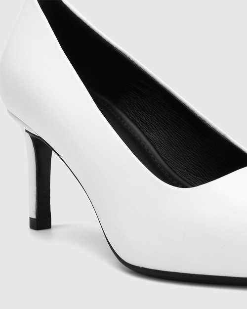 Phoenix White Leather Stiletto Heel Pump. & Wittner & Wittner Shoes
