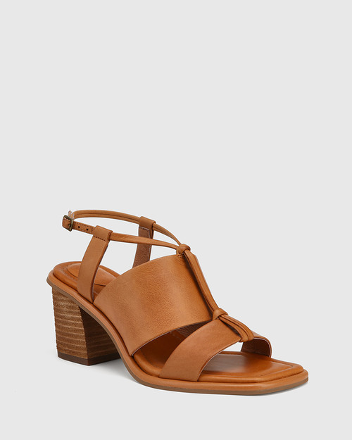 Clarion Coconut Leather Block Heel Sandal. & Wittner & Wittner Shoes