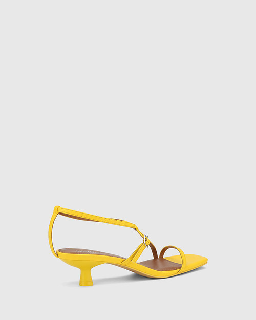 yellow kitten heel pumps