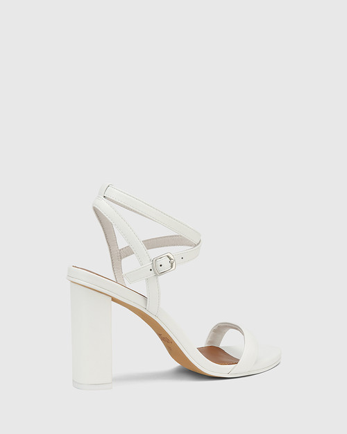 Raven White Leather Block Heel Sandal  & Wittner & Wittner Shoes