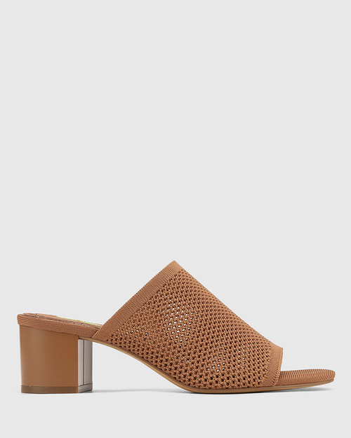 Ismene Tan Recycled Flyknit Block Heel 
