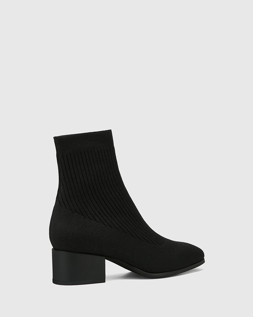 Orbit Black Recycled Flyknit Ankle Boot