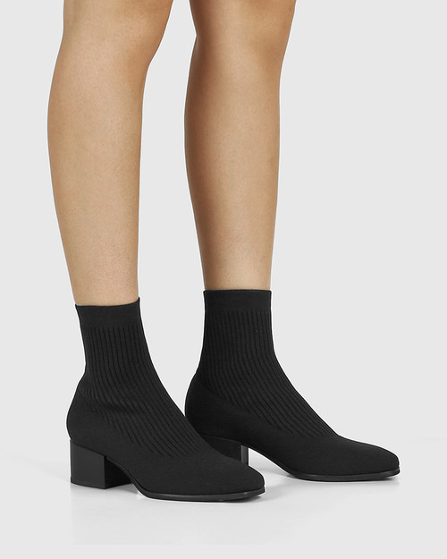 Orbit Black Recycled Flyknit Ankle Boot