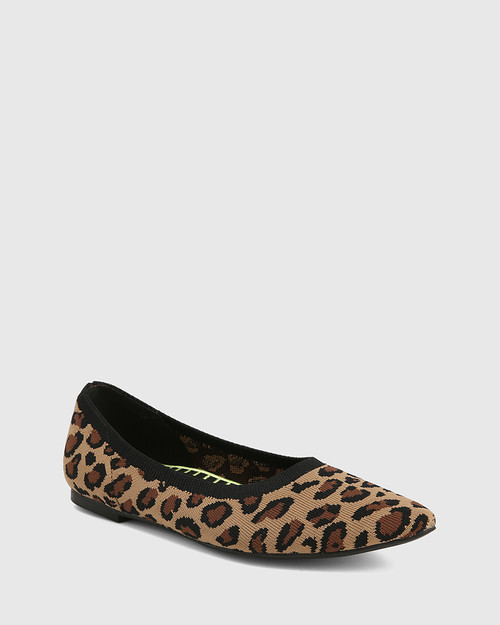 Pippa Animal Print Recycled Knit Ballet Flat & Wittner & Wittner Shoes