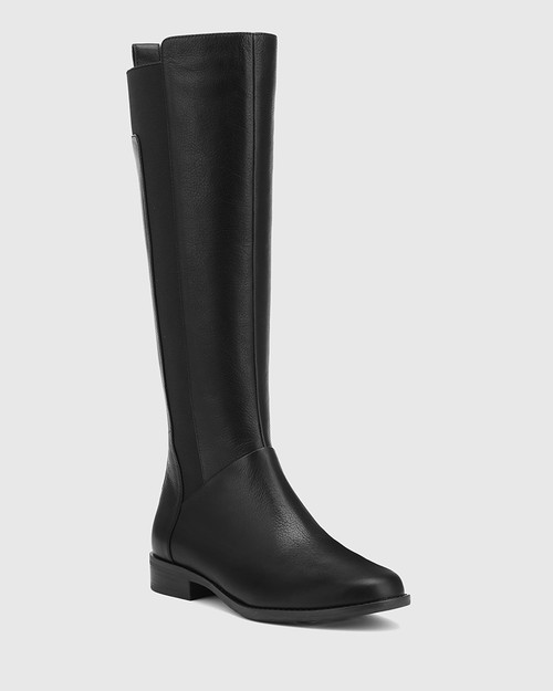 round toe black boots