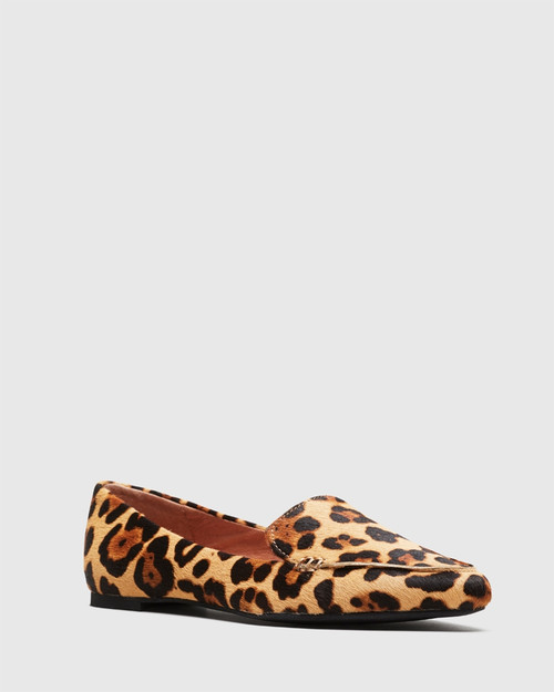 Packham Leopard Print Hair Pointed Toe Loafer. & Wittner & Wittner Shoes