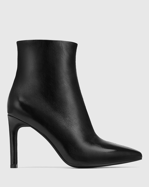 leather pointed ankle boots