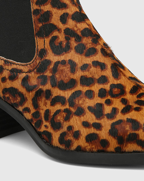 leopard print black boots