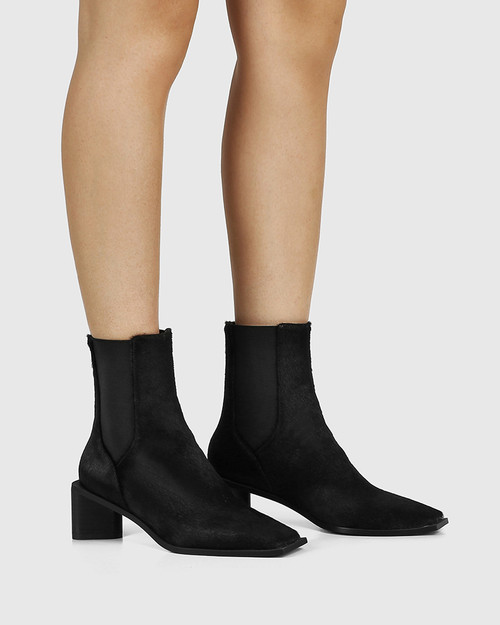 black booties with elastic