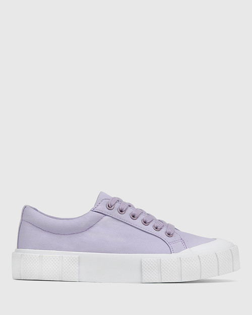 Xylon Lavender Canvas Lace Up Sneaker & Wittner & Wittner Shoes
