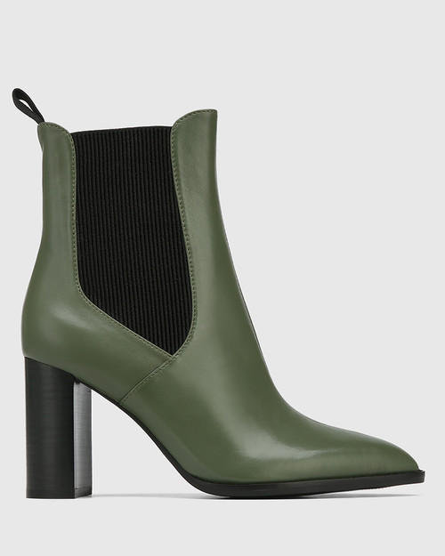 green block heel boots