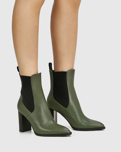 green block heel boots