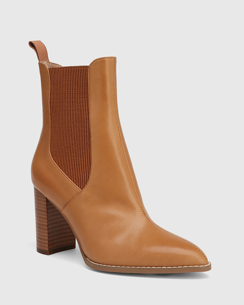 tan block heel boots