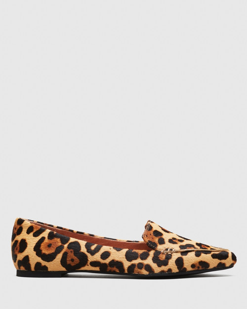 Packhamm Leopard Print Hair-on Leather Pointed Toe Loafer. & Wittner & Wittner Shoes