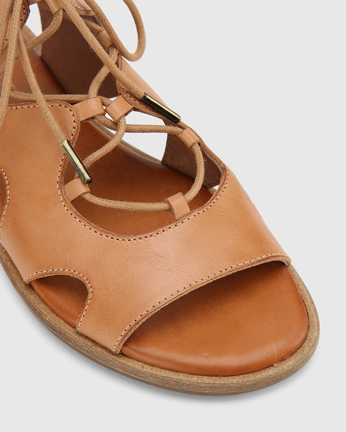 tan sandals lace up