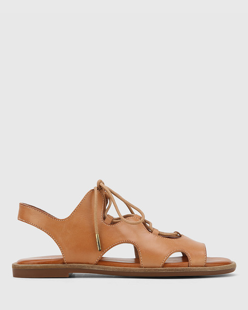 tan sandals lace up