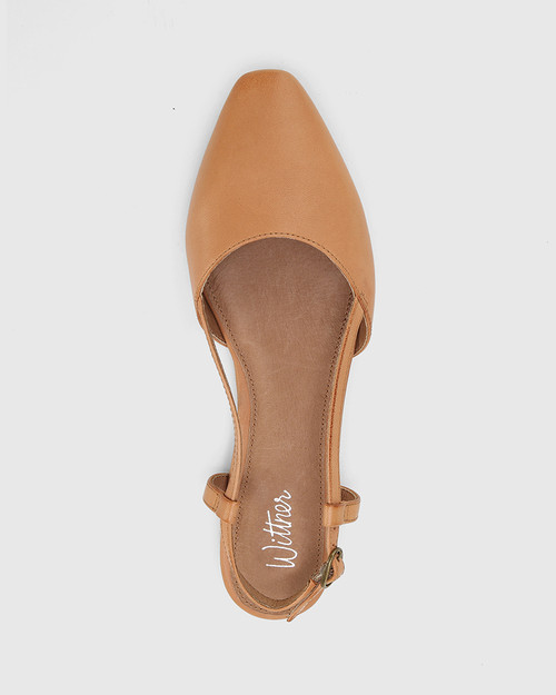tan slingback flats
