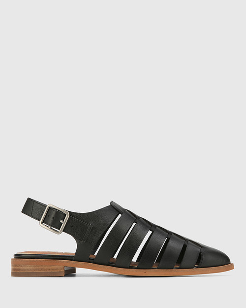 black slides closed toe