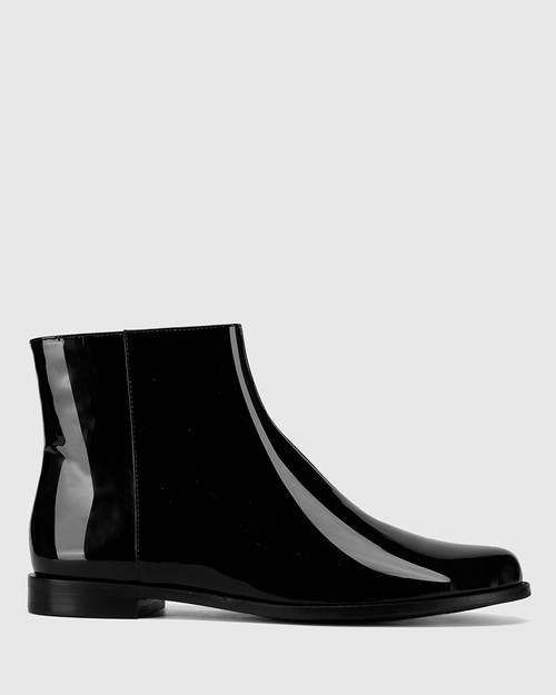 patent leather ankle boot