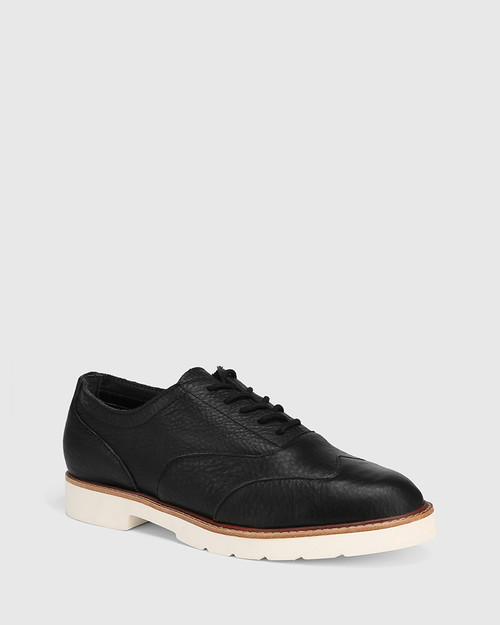 Divo Black Leather Lace Up Brogue & Wittner & Wittner Shoes