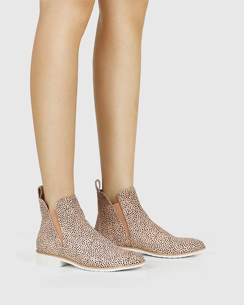 Jemina Nude Dot Print Hair-on Leather 