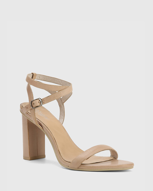Raven Nude Leather Block Heel Sandal  & Wittner & Wittner Shoes