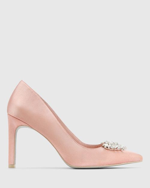 Henshaw Pink Satin Embelished Stiletto Heel. & Wittner & Wittner Shoes