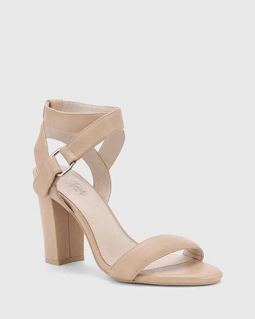 nude heels block heel