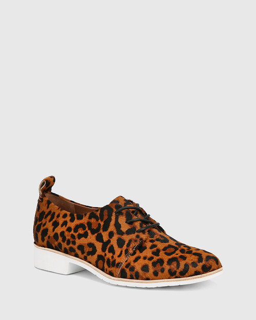 Heathrow Leopard Print Leather Lace Up 