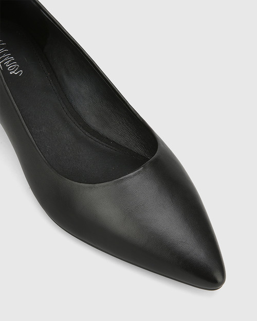 Armin Black Nappa Leather Block Heel 