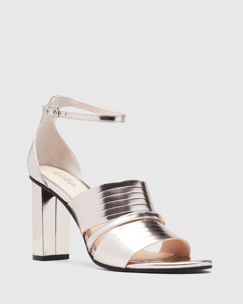 Rizzo Rose Gold Leather Open Toe Heel. & Wittner & Wittner Shoes