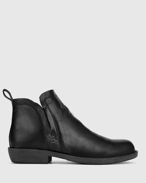 Dan Black Scotch Leather Round Toe Ankle Boot . & Wittner & Wittner Shoes