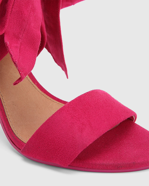 pink closed toe block heels